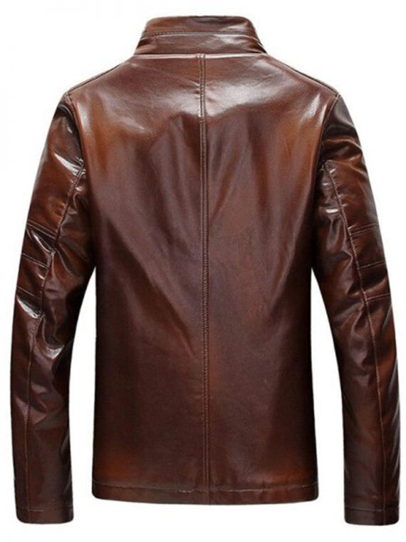 Brown Fur Slim fit Jacket For Men