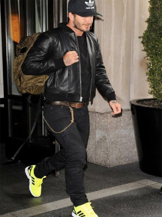 David Beckham Black Bomber Jacket