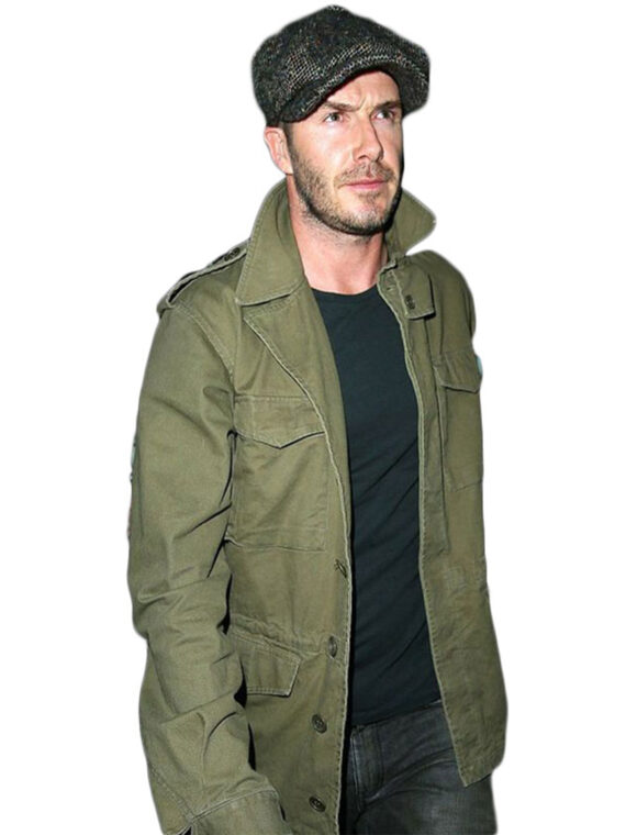 David Beckham Men’s Green Cotton Coat