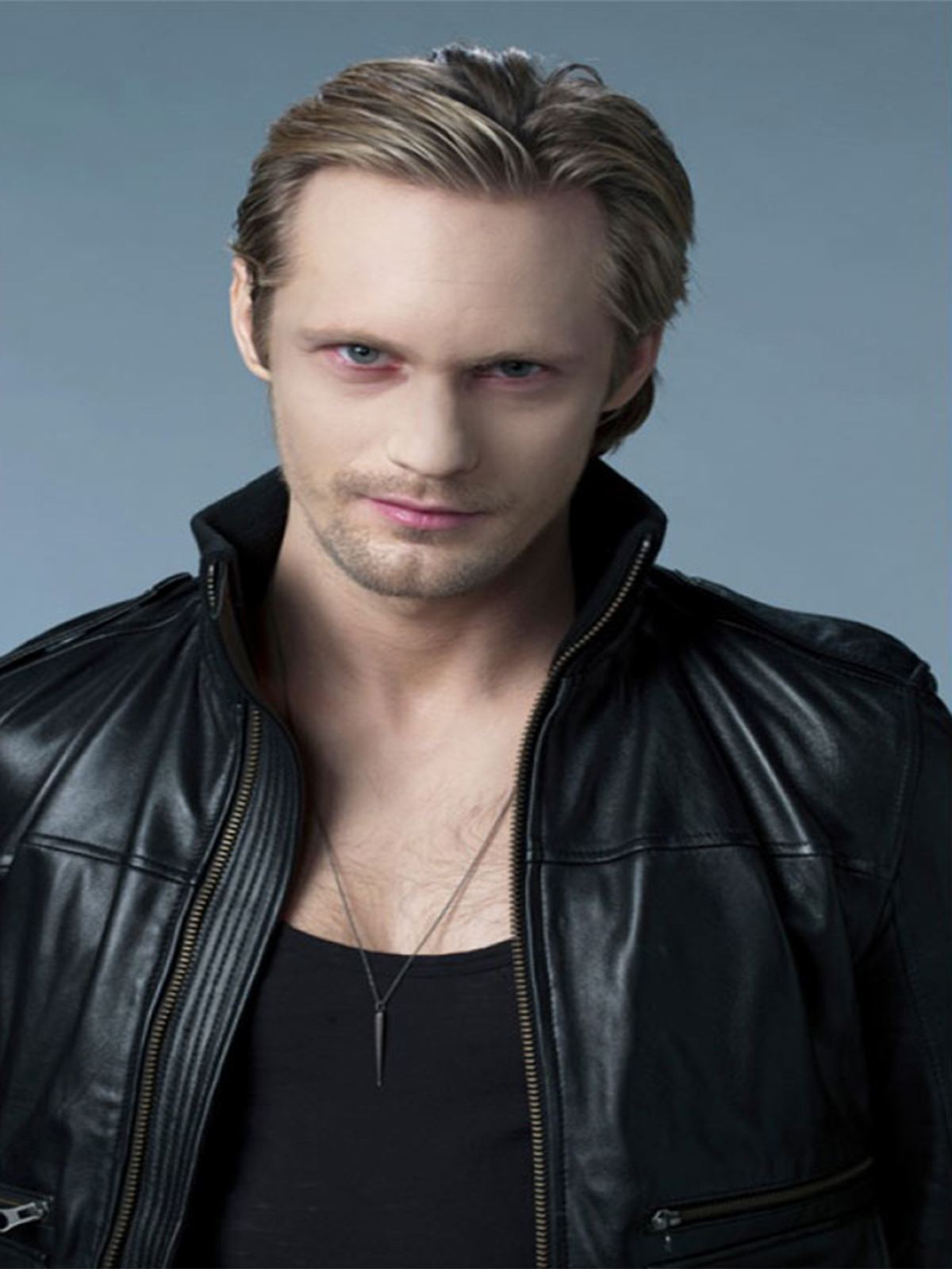 Eric Northman True Blood Black Real Leather Biker jacket