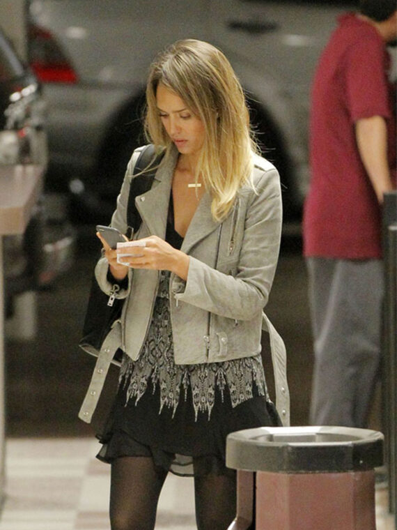 Jessica Alba Extraordinary Grey Jacket