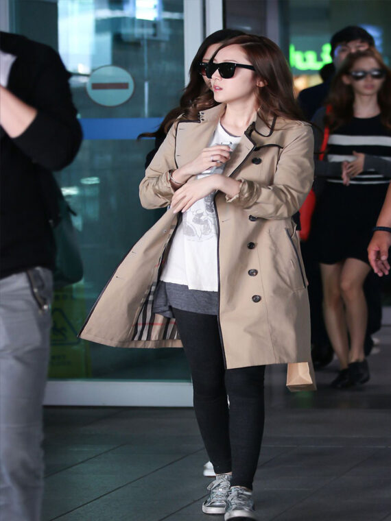 K-Pop Celebrity Jessica Jung Brown Cotton Over coat