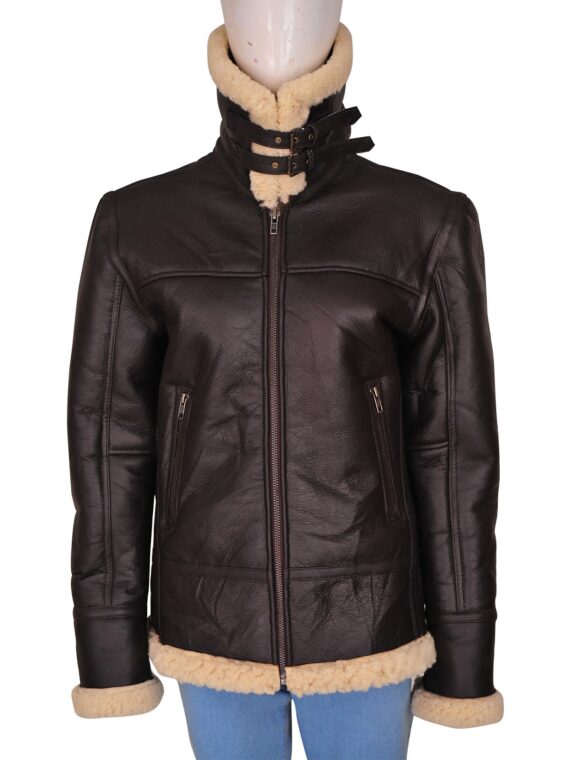 Ladies B3 Bomber Aviator Shearling Black Jacket