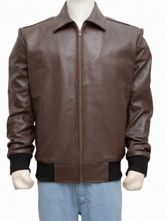 Men Casual Real Brown Jacket