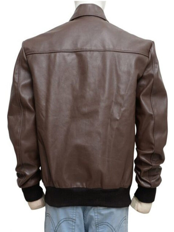 Men Casual Real Brown Leather Jacket