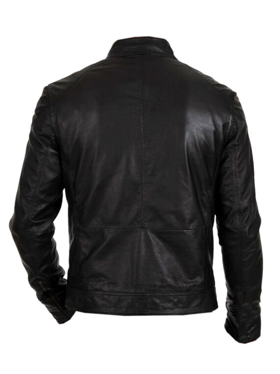 Men’s Biker Hunt Real Black Leather Motorcycle Jacket