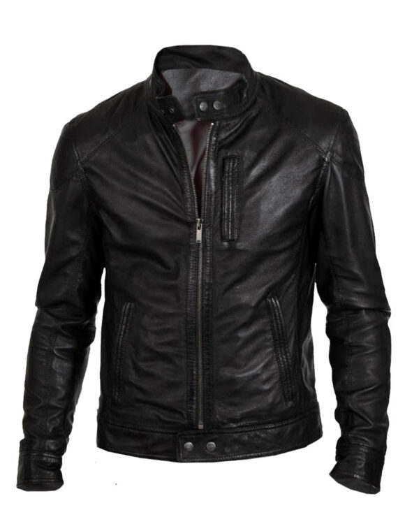 Men’s Biker Hunt Real Leather Motorcycle Jacket