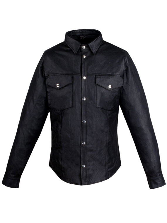 New Men’s Leather Buttoned Shirt Sale