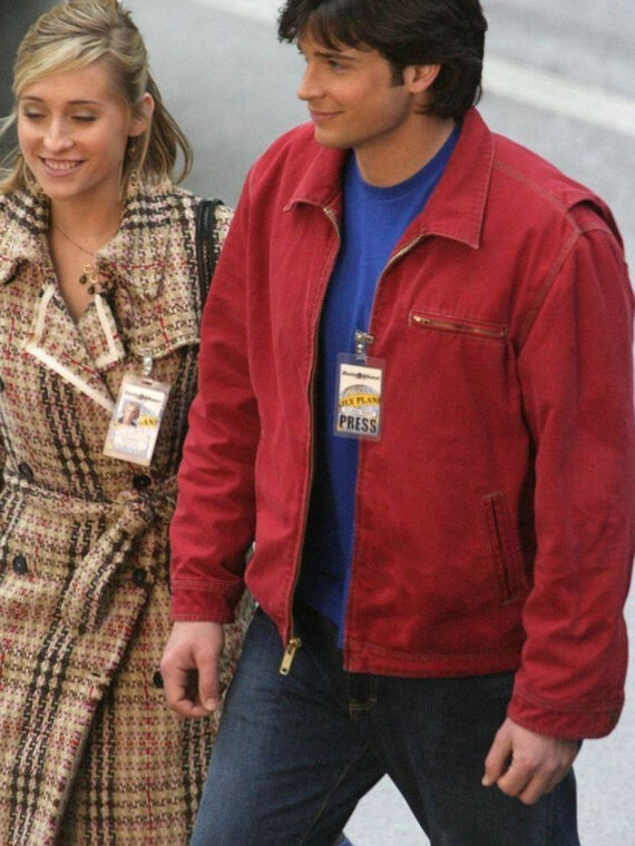 Smallville Clark Kent Red Cosplay Costume Denim Jacket