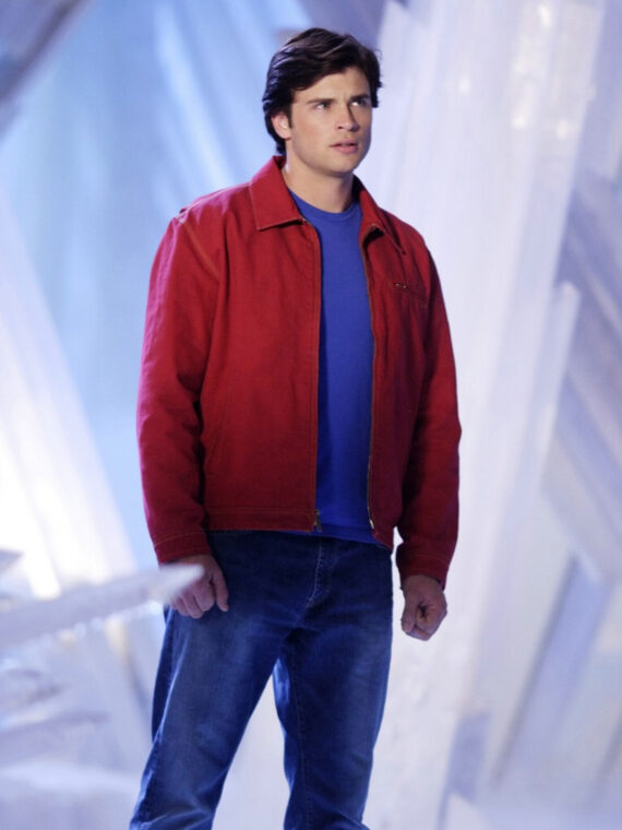 Smallville Clark Kent Red Cosplay Denim Jacket