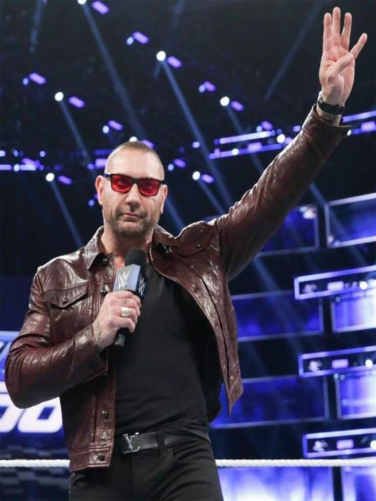 WWE Dave Bautista Waxed Genuine Leather Jacket