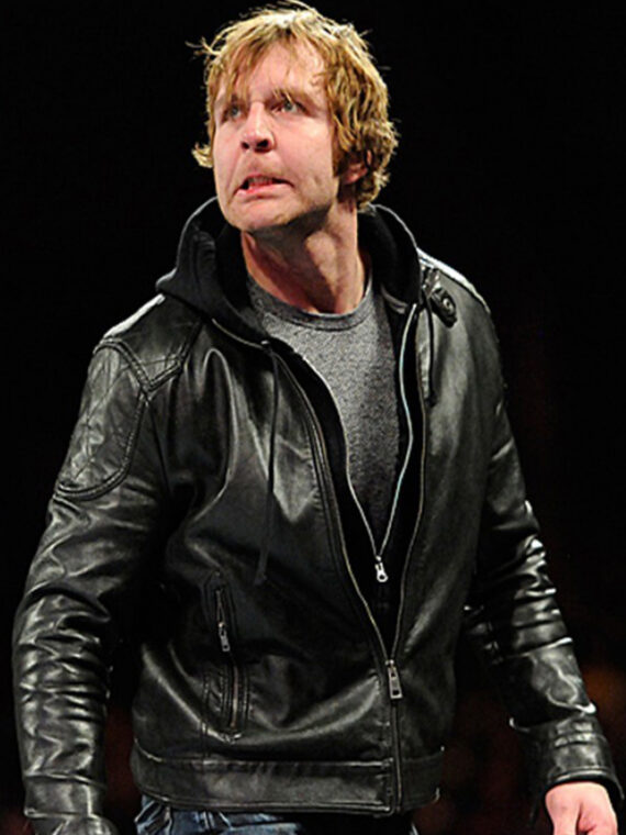 WWE Dean Ambrose Black Genuine Leather Biker Jacket