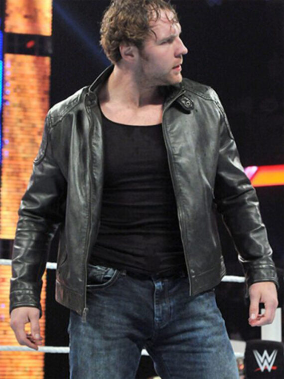 WWE Dean Ambrose Black Leather Biker Jacket