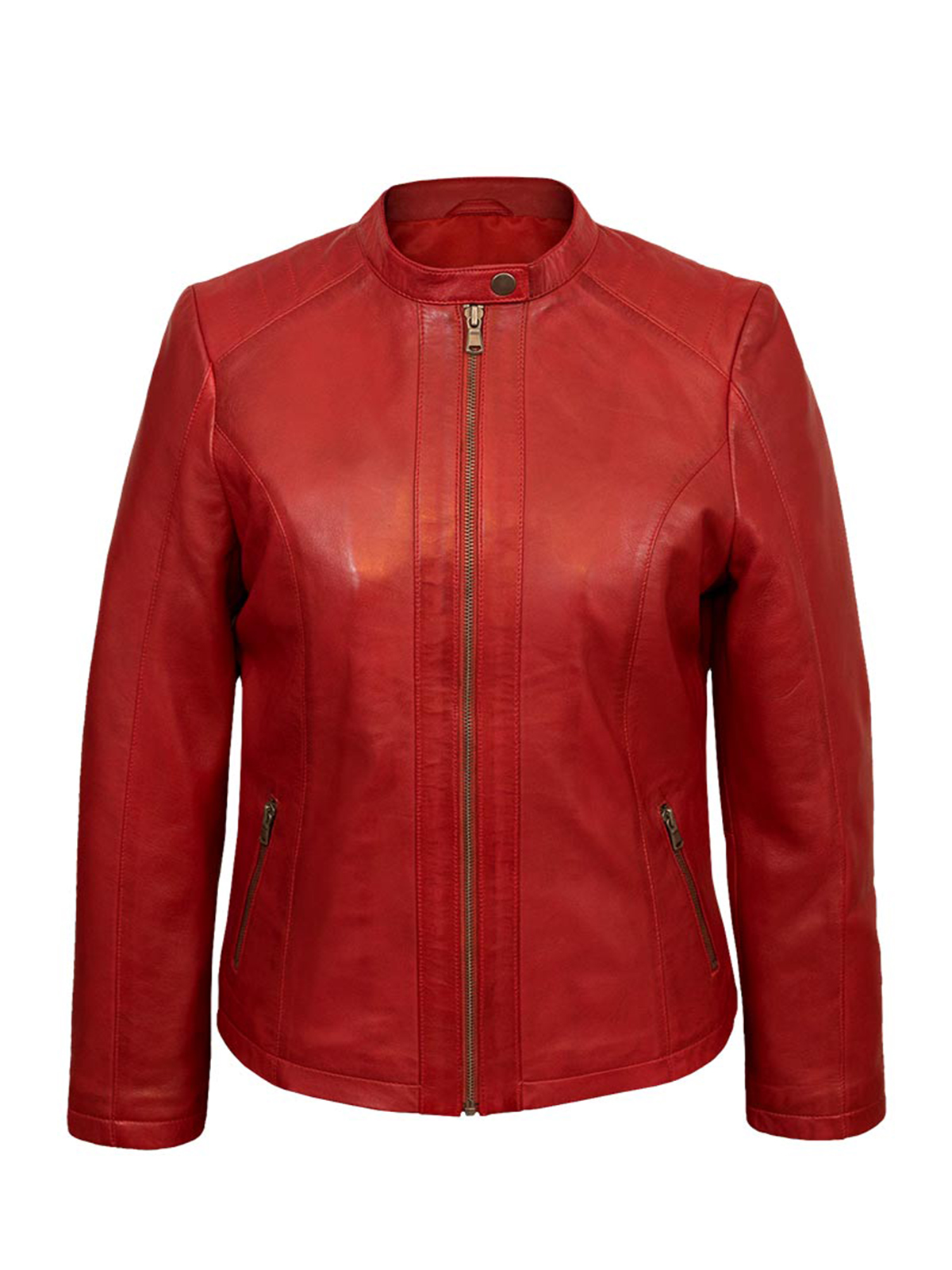 Women’s Classic Red Faux Leather Jacket