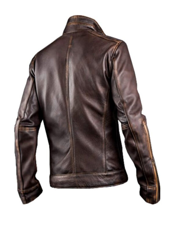 X-Men Vintage Cafe Racer Biker Real Brown Distress Leather Jacket