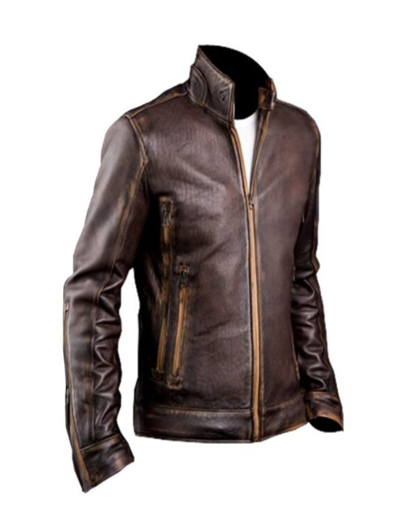 X-Men Vintage Cafe Racer Biker Real Distress Leather Jacket