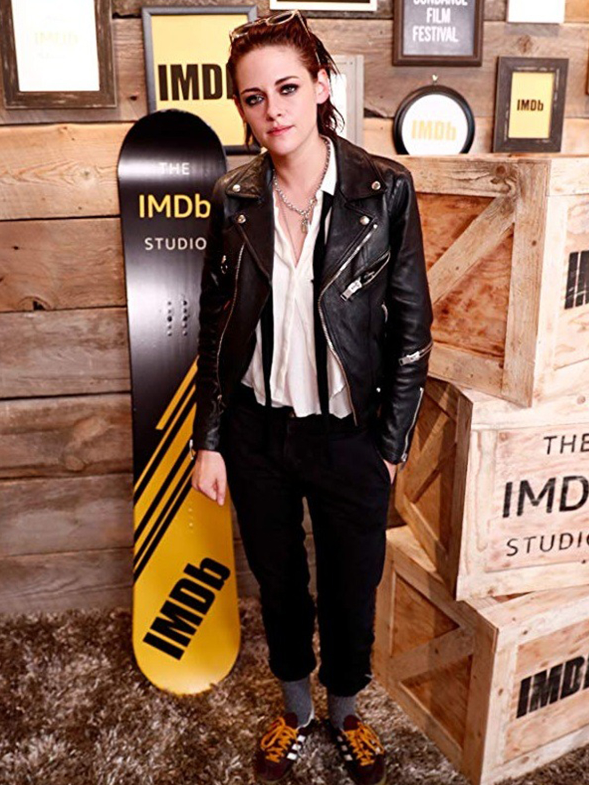 Actress Kristen Stewart leather Jacket