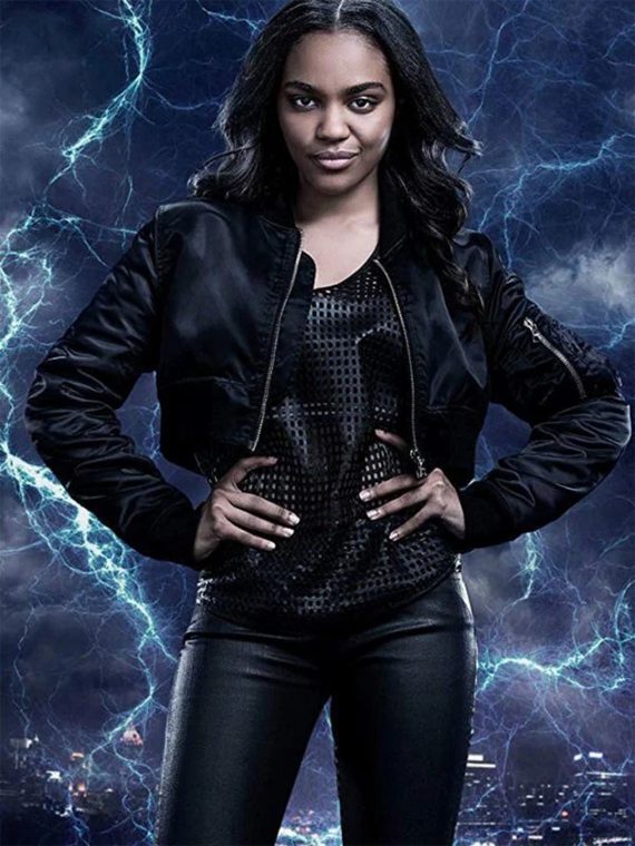 Jennifer Pierce Black Lightning Bomber Jacket