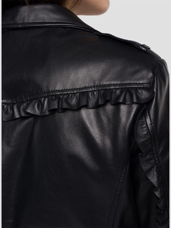 Ladies Ribbed Edges Black Jacket