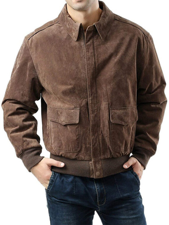 Men Air Force A-2 Flight Leather Jacket