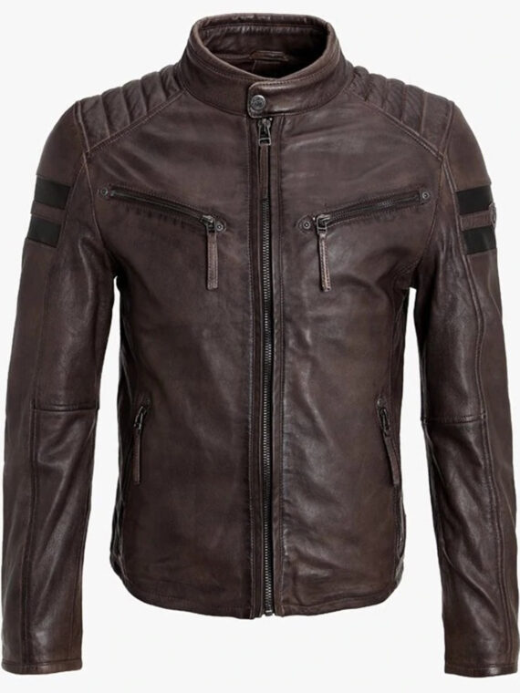 Men Brown Slim fit Jacket