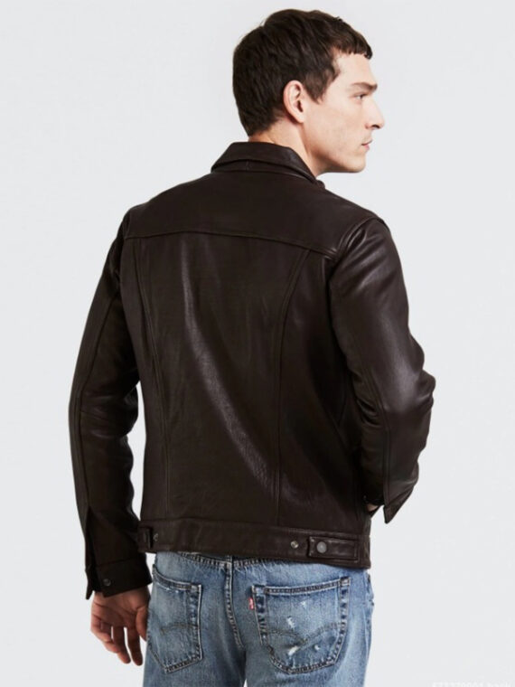 Men Classic Brown leather Jacket