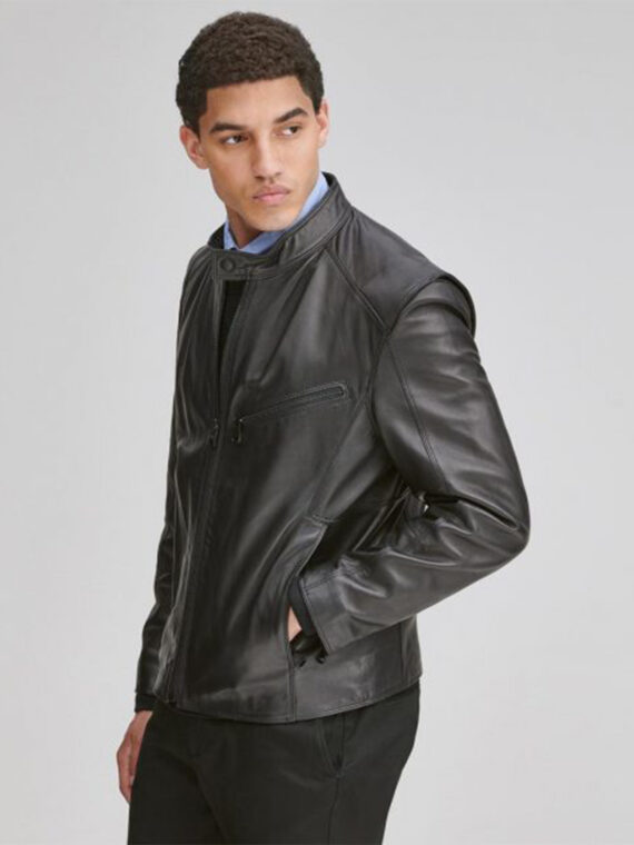 Men Classic Moto Leather Jacket