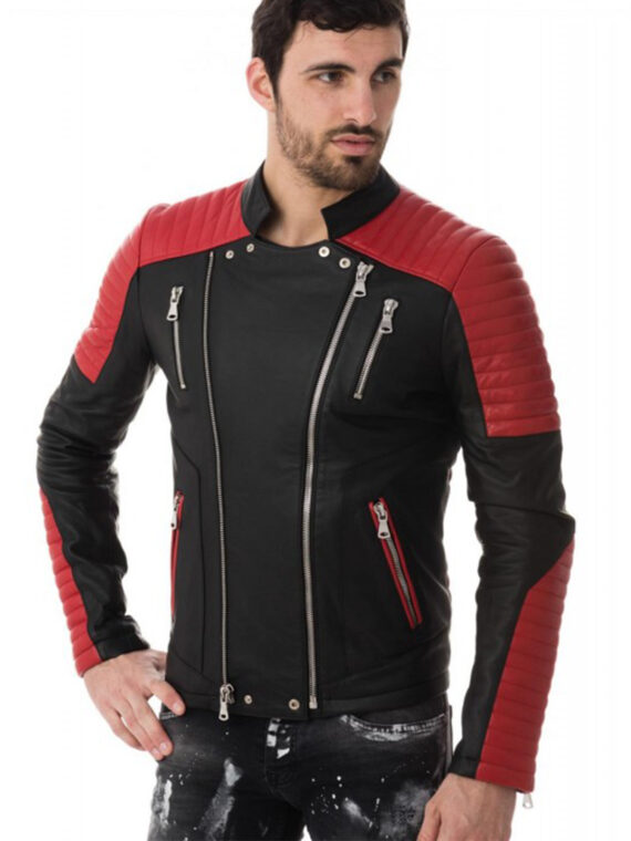 Men Motor Biker Leather Jacket - Image 3