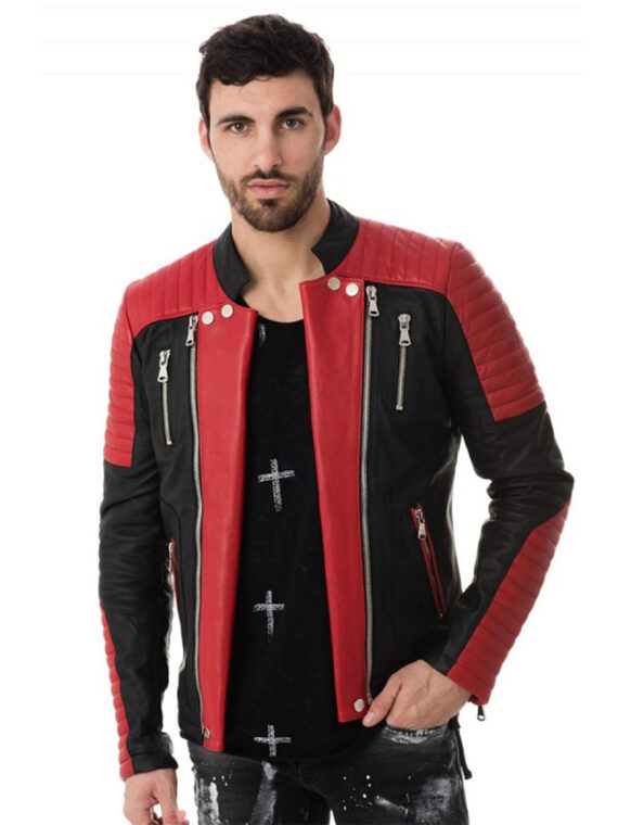 Men Motor Leather Jacket