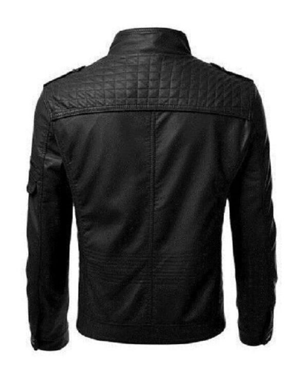 Men Motorcycle Black Jacket