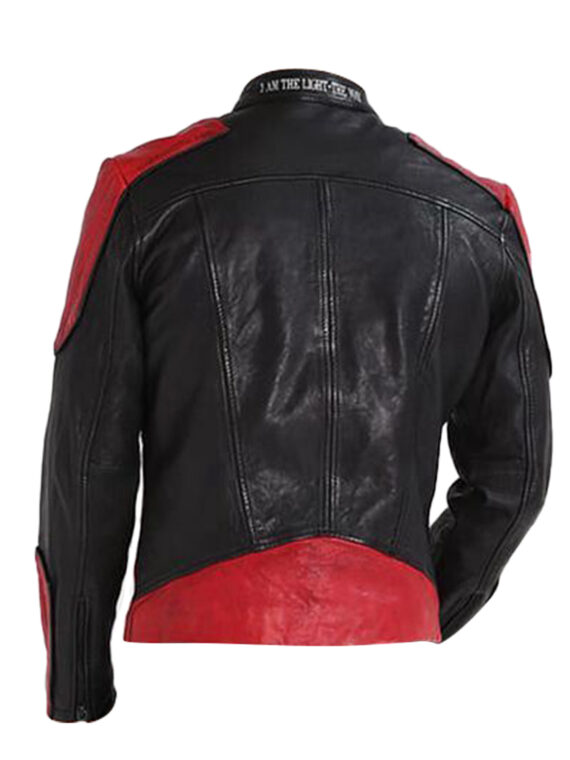 Men Outerwear Biker Red & Black Jacket