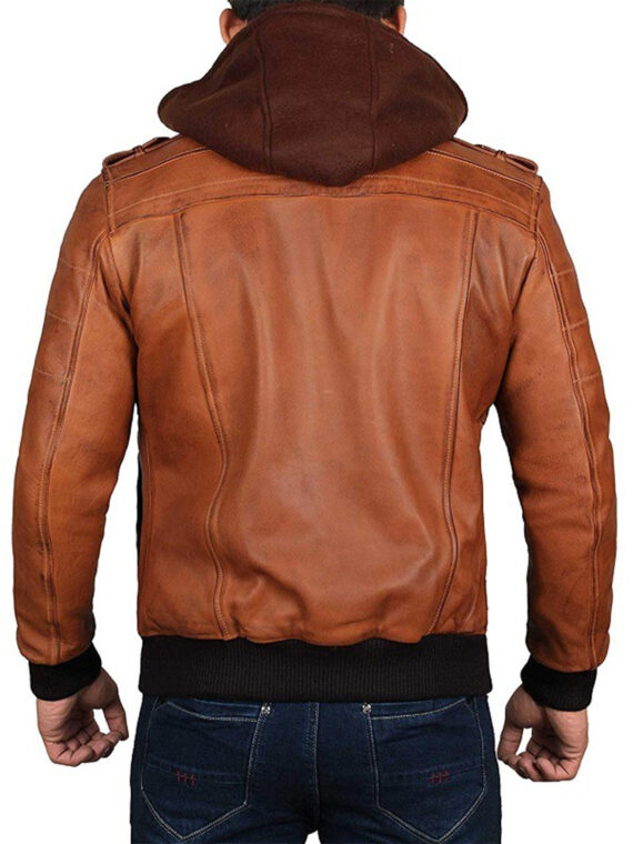 Men Slim fit Removable leather Jacket