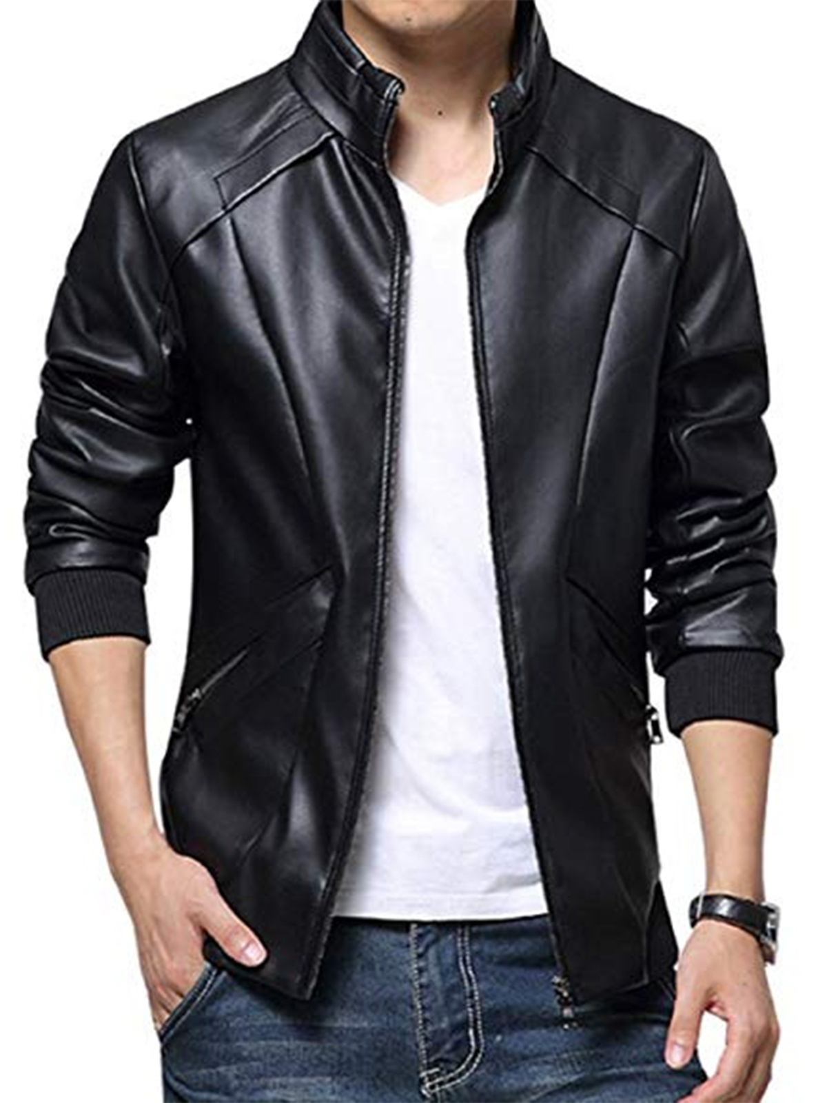 Men Stand Up Collar Jacket