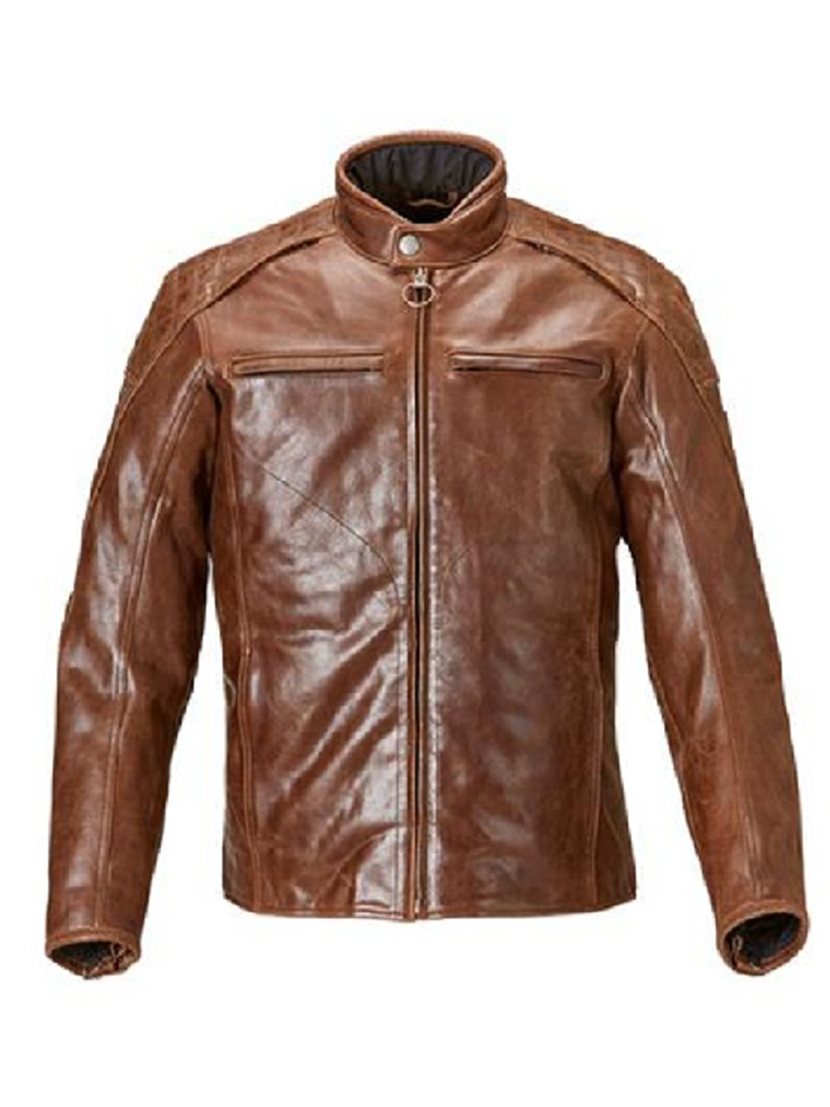 Men Stylish Outfit Brown Motorcycle Jacket