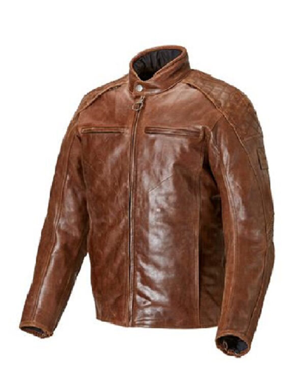 Men Stylish Outfit Brown Motorcycle Leather Jacket