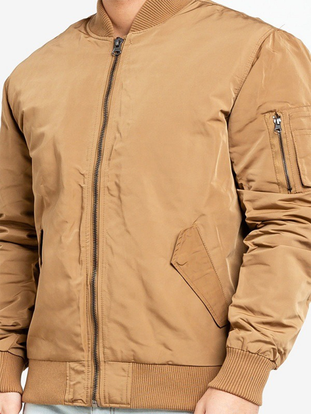 Men Varsity Khaki Jacket