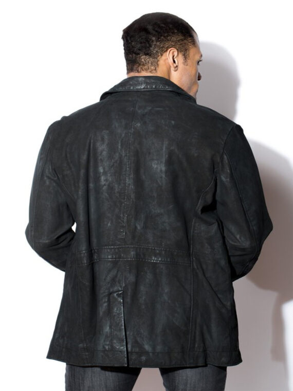 Men’s Classic Lambskin Peacoat Jacket - Image 2