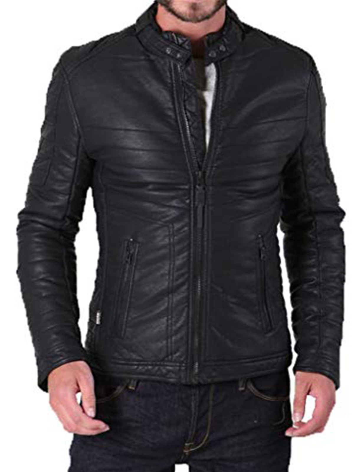 Men’s Lambskin Leather Motorcycle Jacket