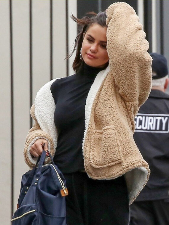 Selena Gomez Fur Jacket