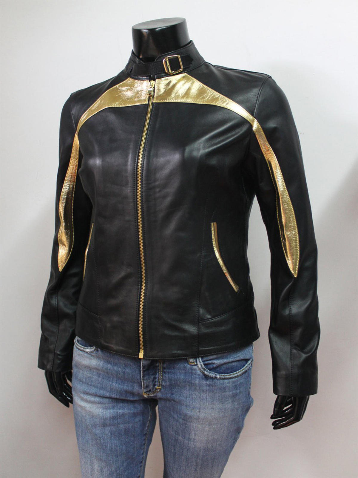 Stylish Golden Design leather Jacket