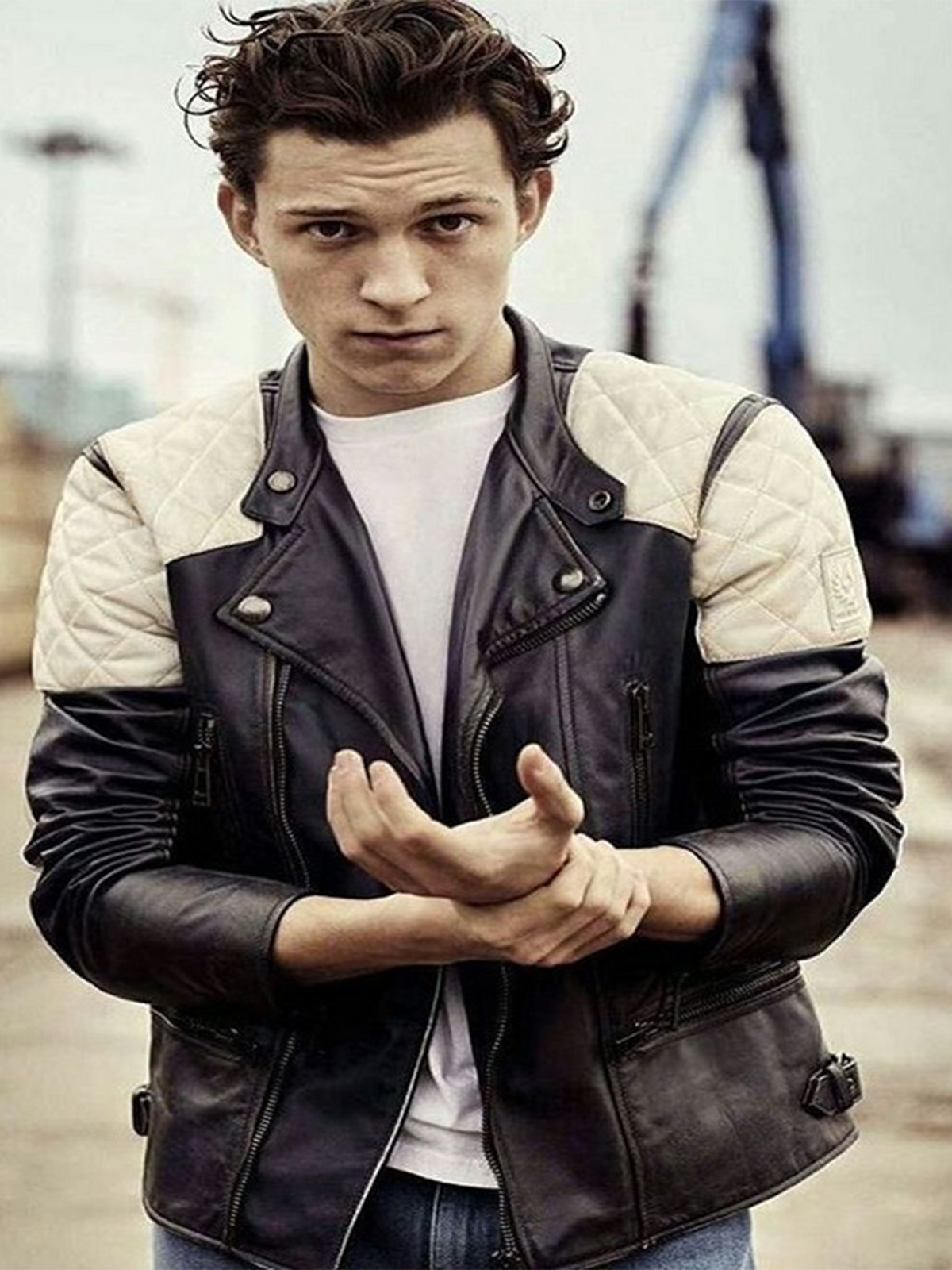 Tom Holland Motorcycle Leather Jacket