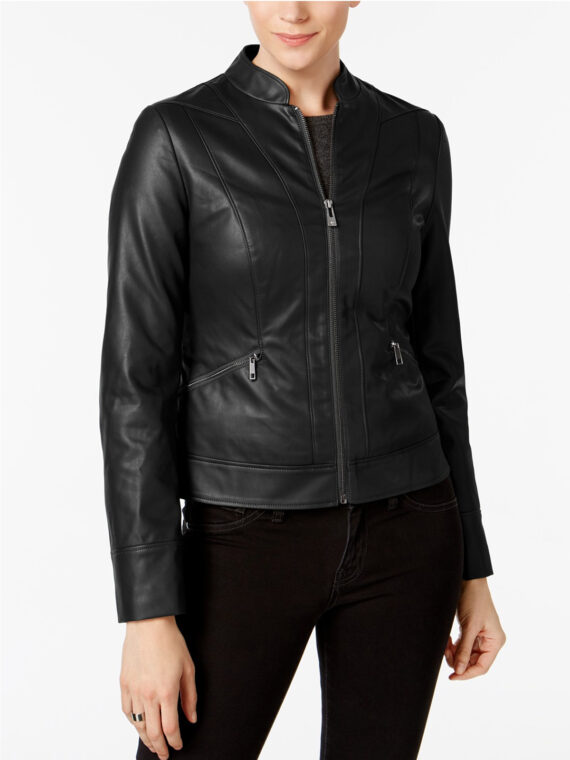 Women Slim Fit Moto Jacket