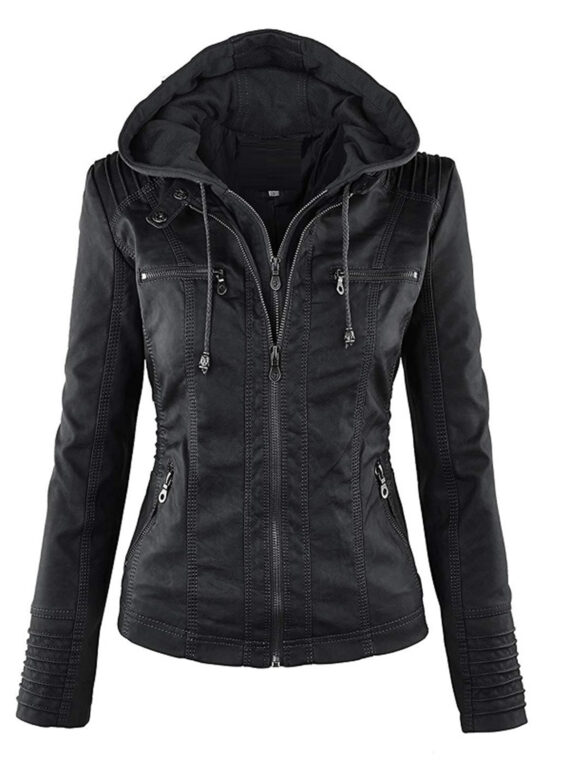 Women Slimmest Detachable Motorcycle Jacket