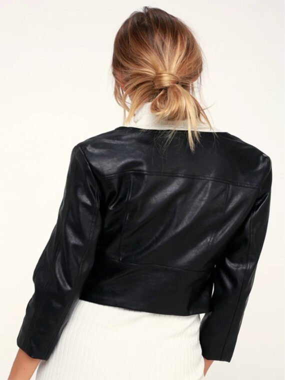 Women’s Cropped Style Biker Jacket