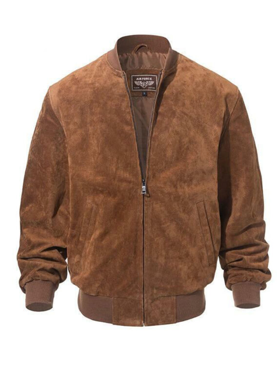 Adamsville Mens Brown Suede Bomber Jacket