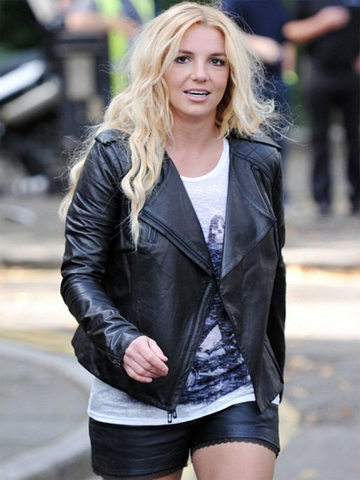 Britney Spears Singer Quilted Designer Leather Jacket