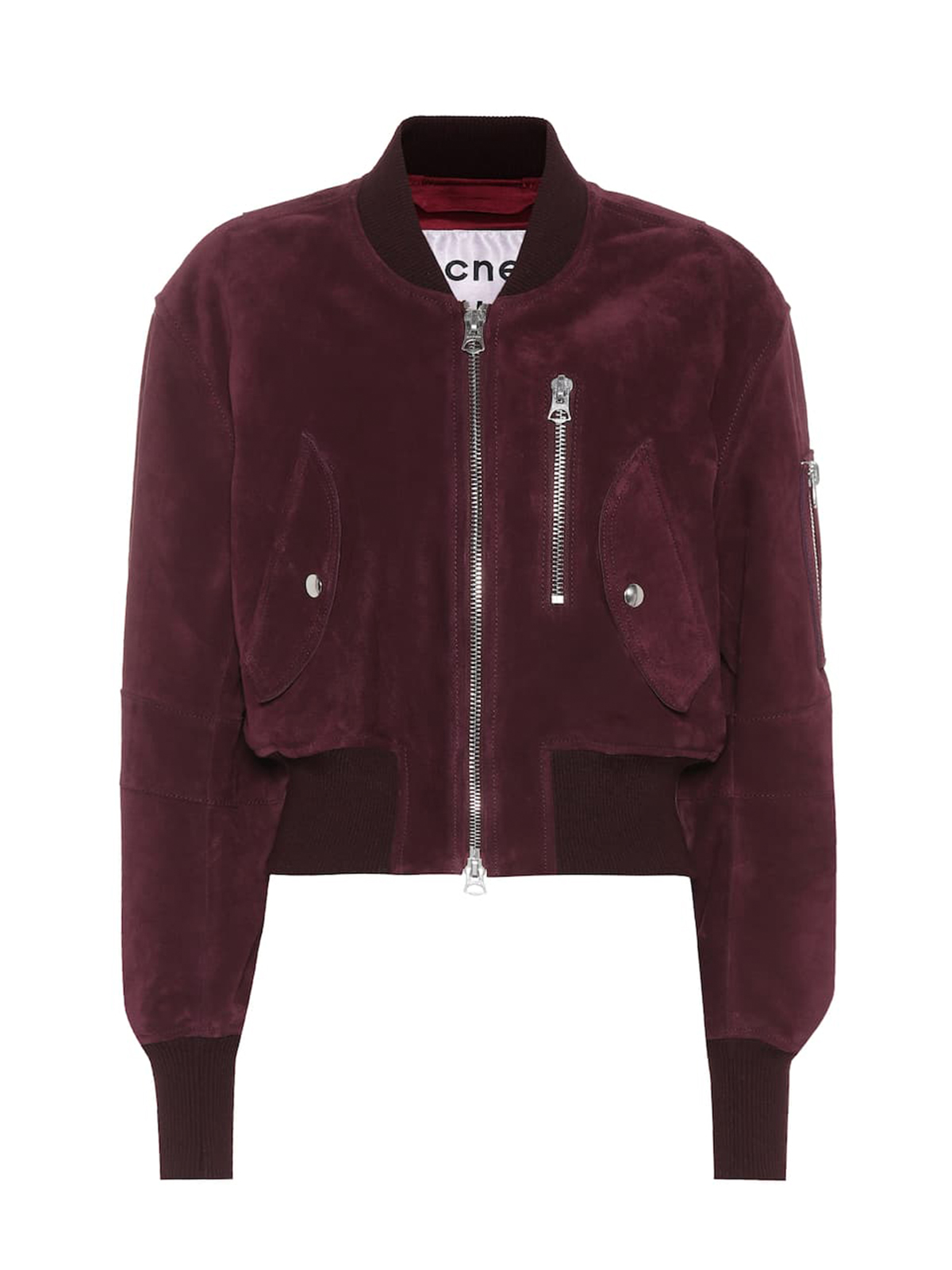 Female Sasika Acne Studios Suede Leather Bomber Jacket