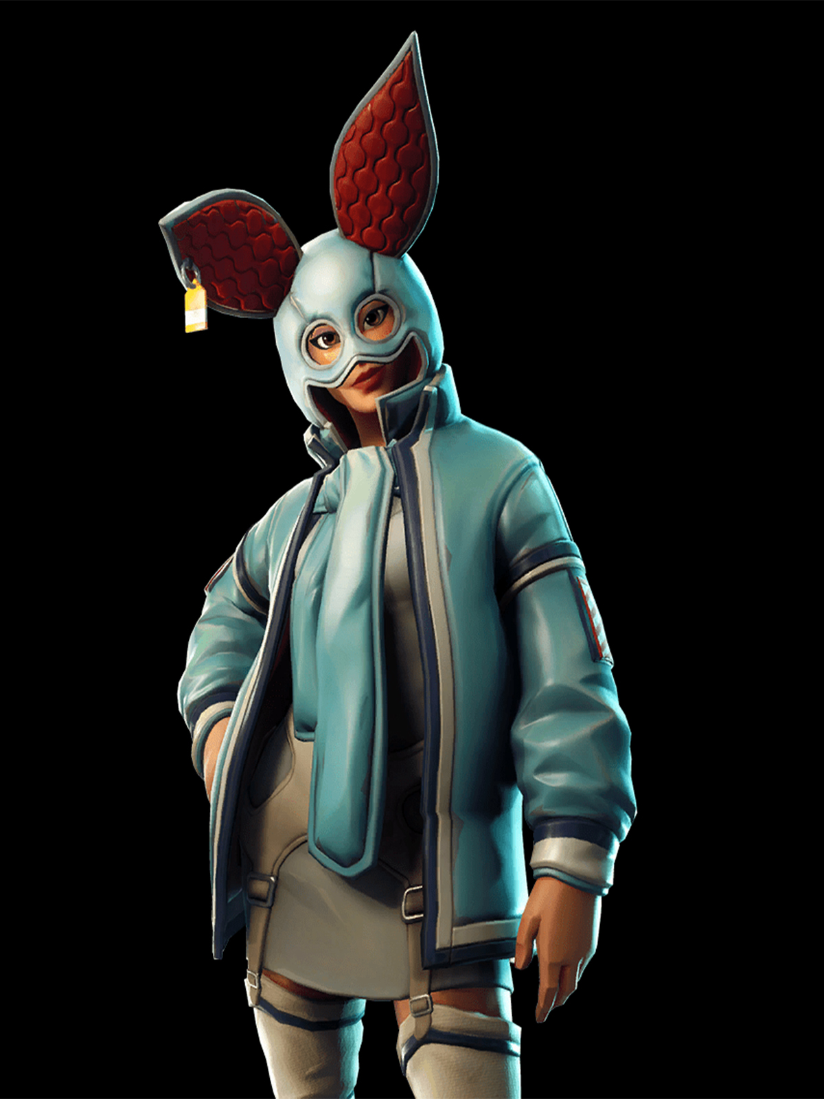 Fortnite Flapjackie Animal Bunny Hood Leather Jacket