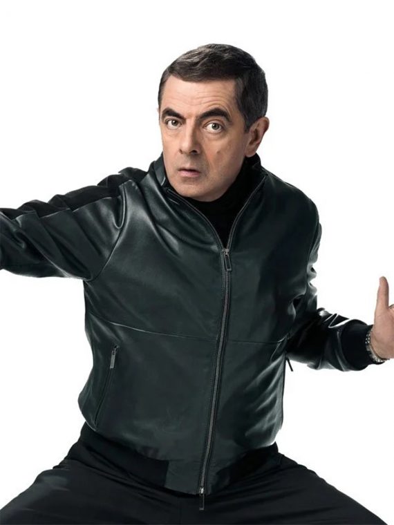 Johnny English Strikes Again Black Leather Jacket