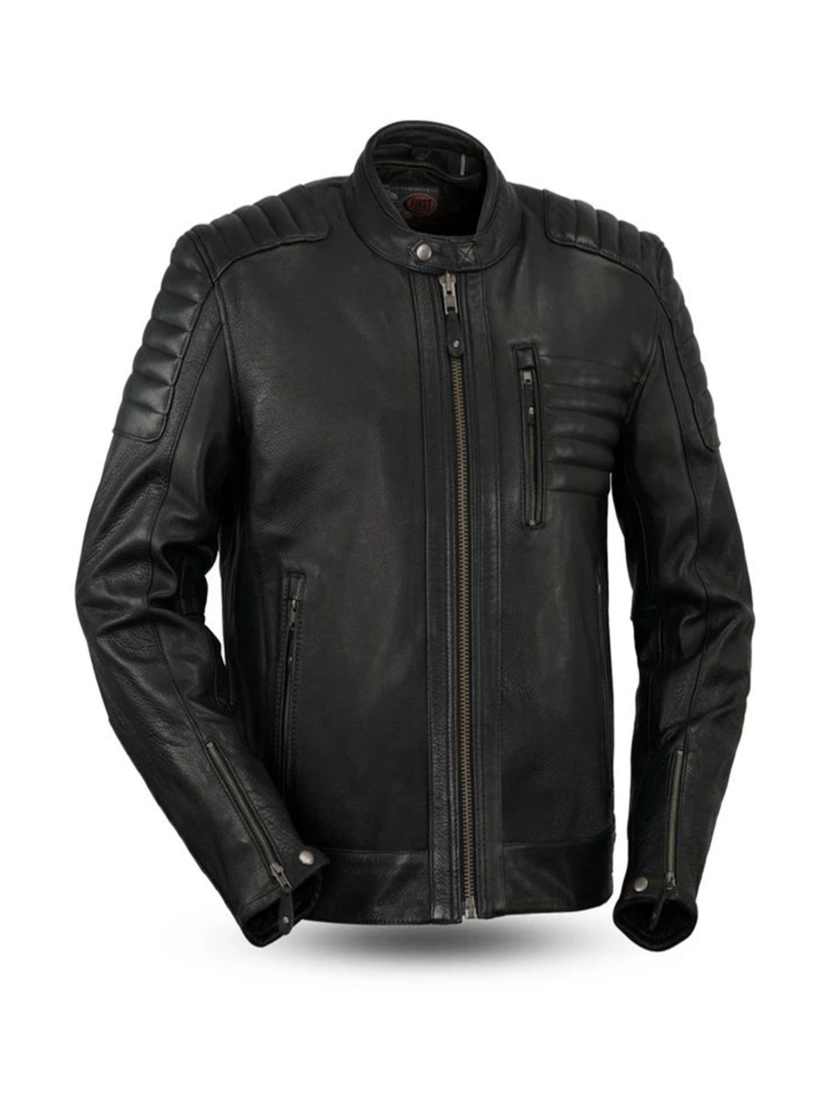 Men’s Defender Black Leather Motorcycle Jacket